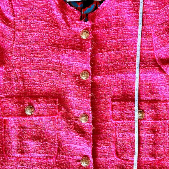 ZARA Fuchsia | Rough Edge | Gold Button | Short Blazer - Picture 9 of 9